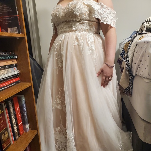 Blush A-line Wedding Dress - Picture 8 of 10